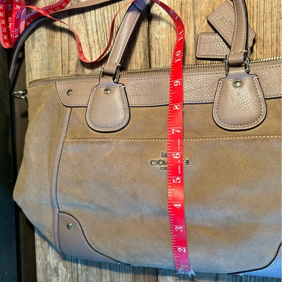 COACH Taupe Suede Leather Shoulder Mickie - Picture 16 of 16